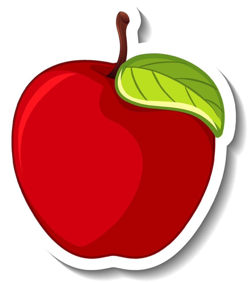 maçã vermelha isolada no fundo branco vetor