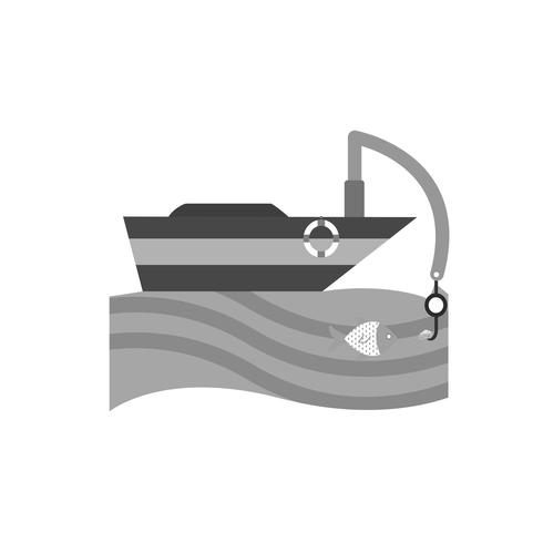 Design de ícone de barco de pesca vetor