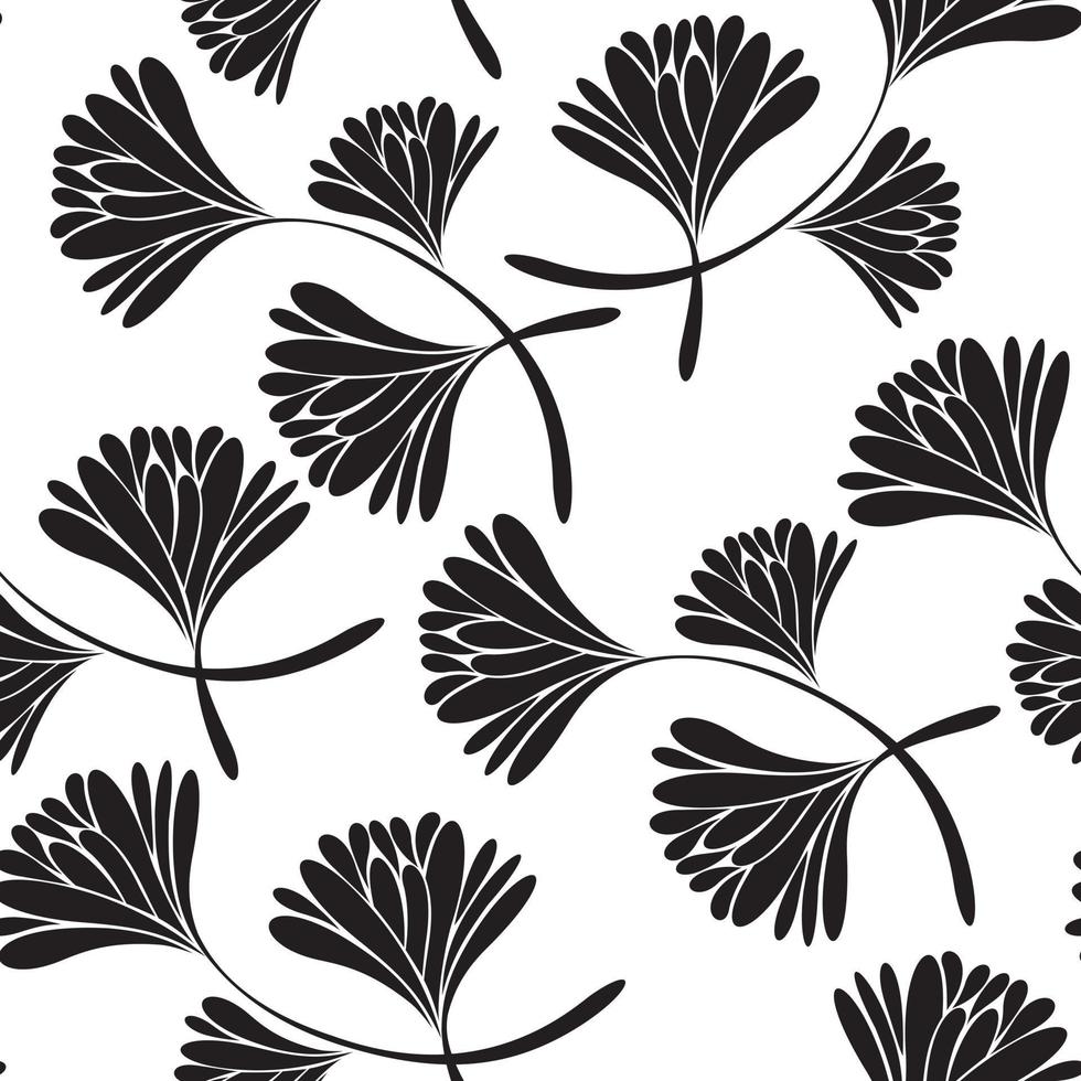 padrão sem emenda com crisântemos, padrão floral japonês em fundo branco vetor
