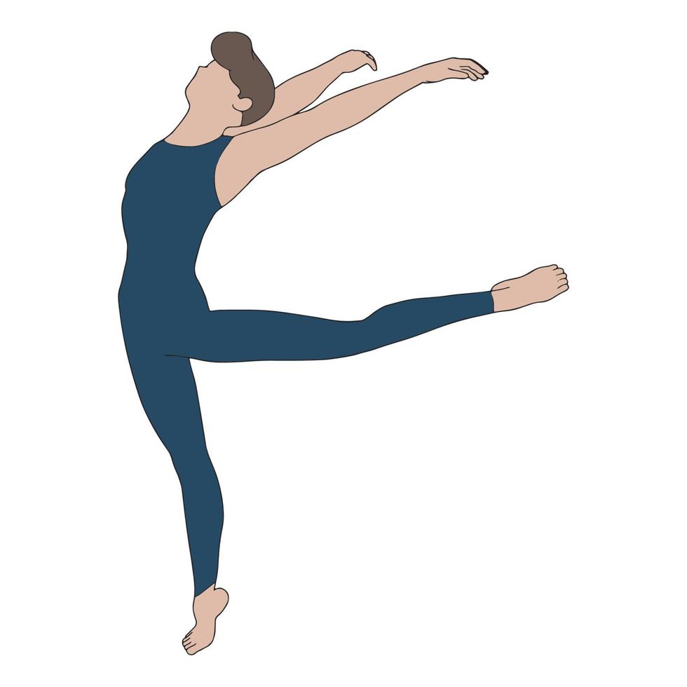 ilustração do artista de dança jovem bailarina no fundo isolado. vetor