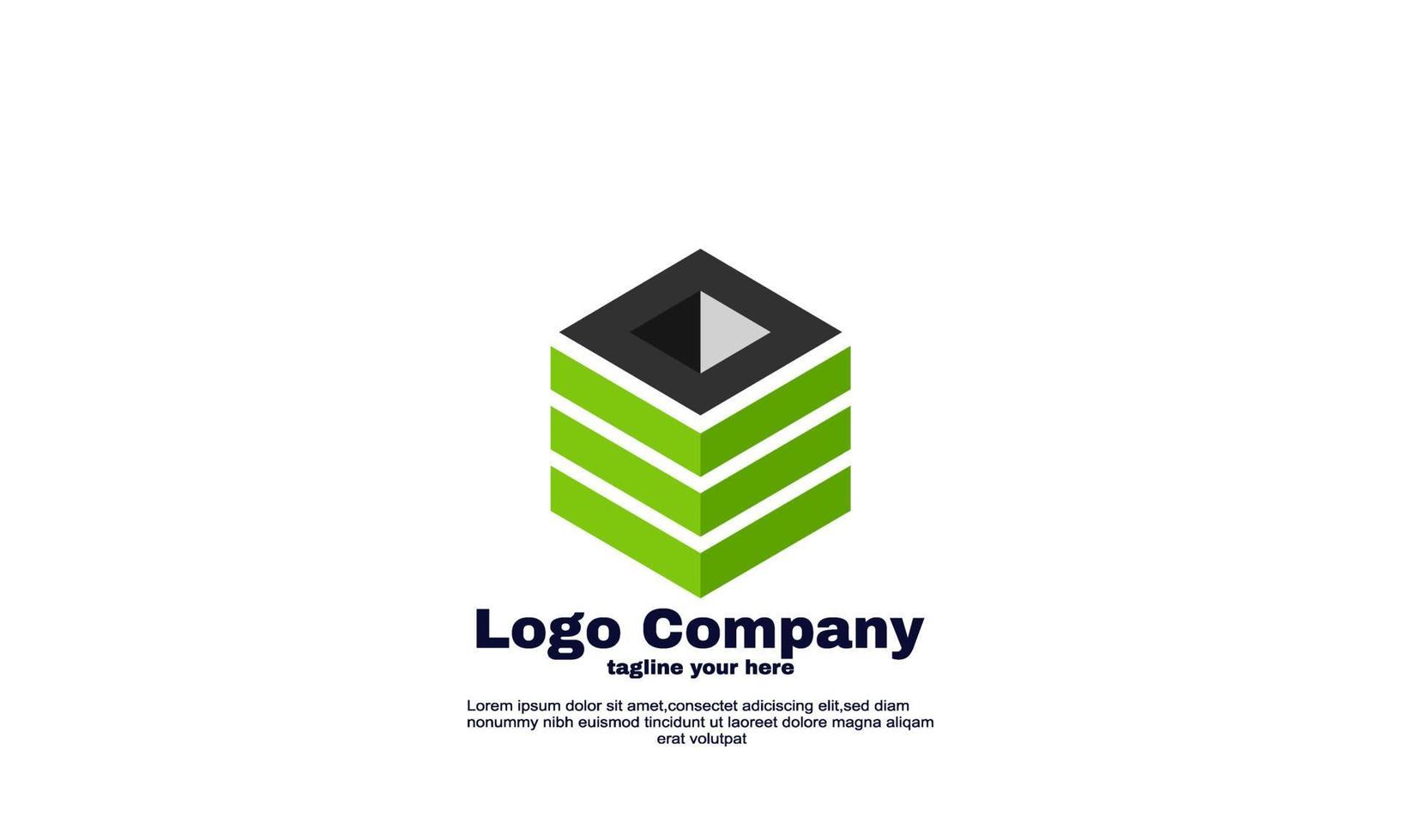 vetor de design de logotipo de empresa de marca de negócio criativo cubo abstrato