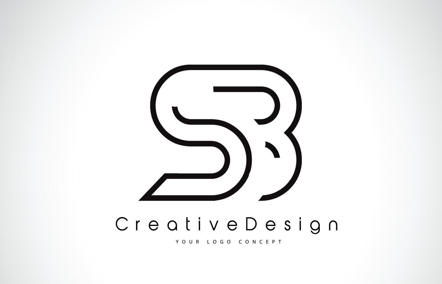 sb sb letter logo design em cores pretas. vetor