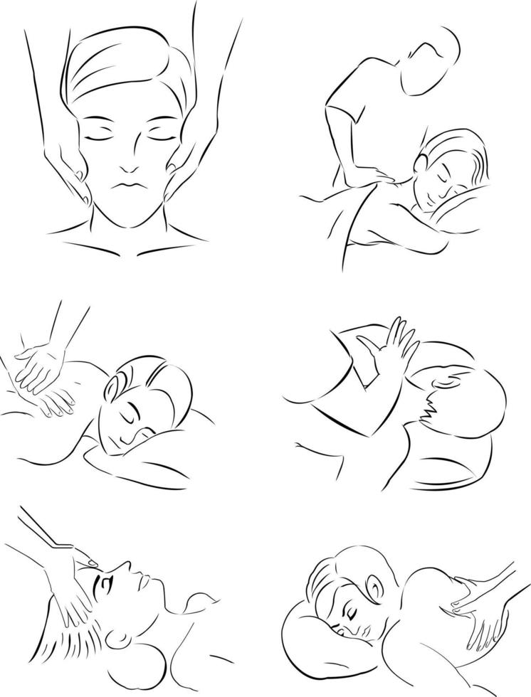 desenho de ilustração de massagem vetor