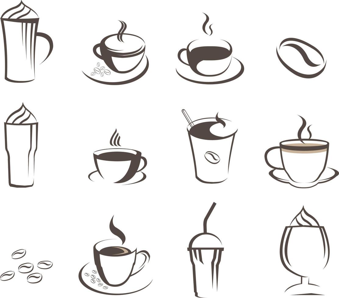 café ilustração design isolado branco vetor