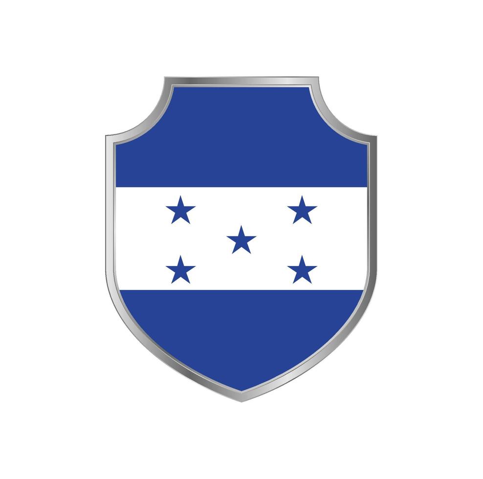 bandeira das honduras com armação de escudo de metal vetor