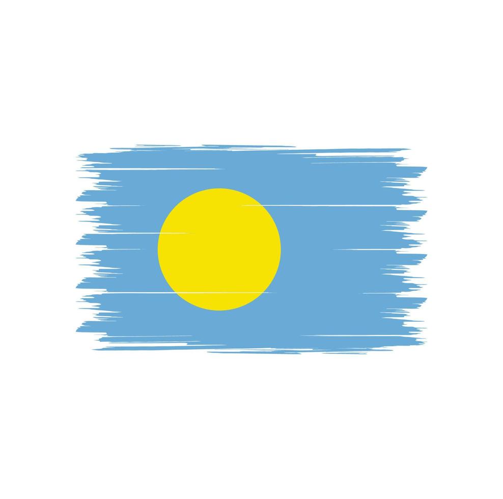 vetor da bandeira do Palau com pincel estilo aquarela