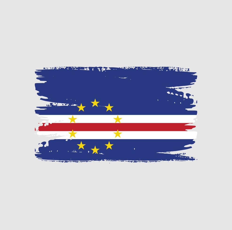 bandeira de cabo verde com pincel vetor