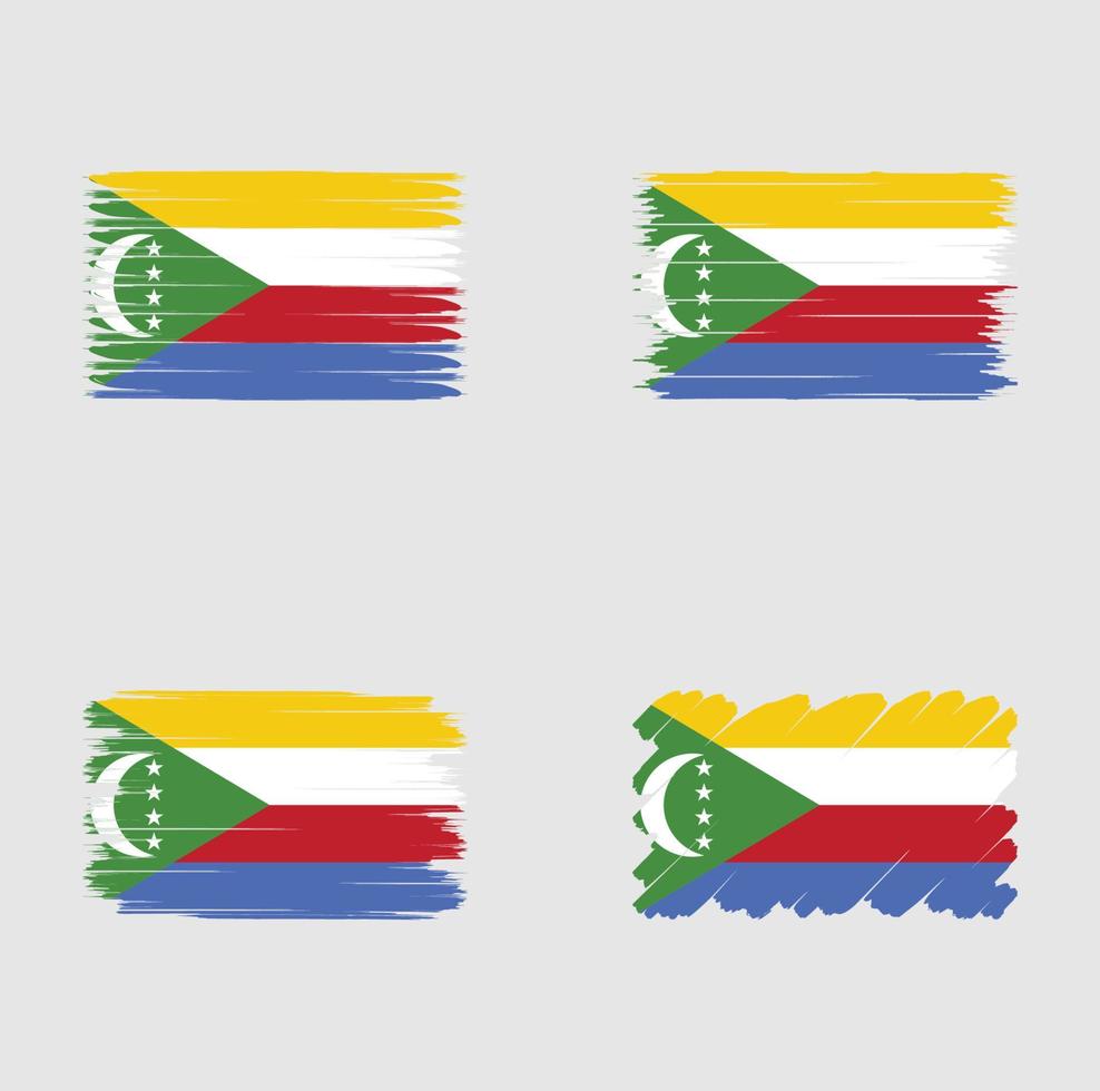 coleção bandeira das comores vetor