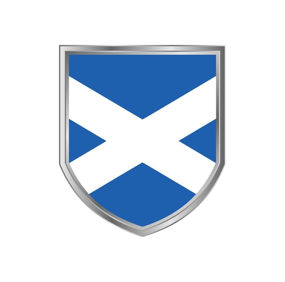 bandeira da escócia com armação de escudo de metal vetor