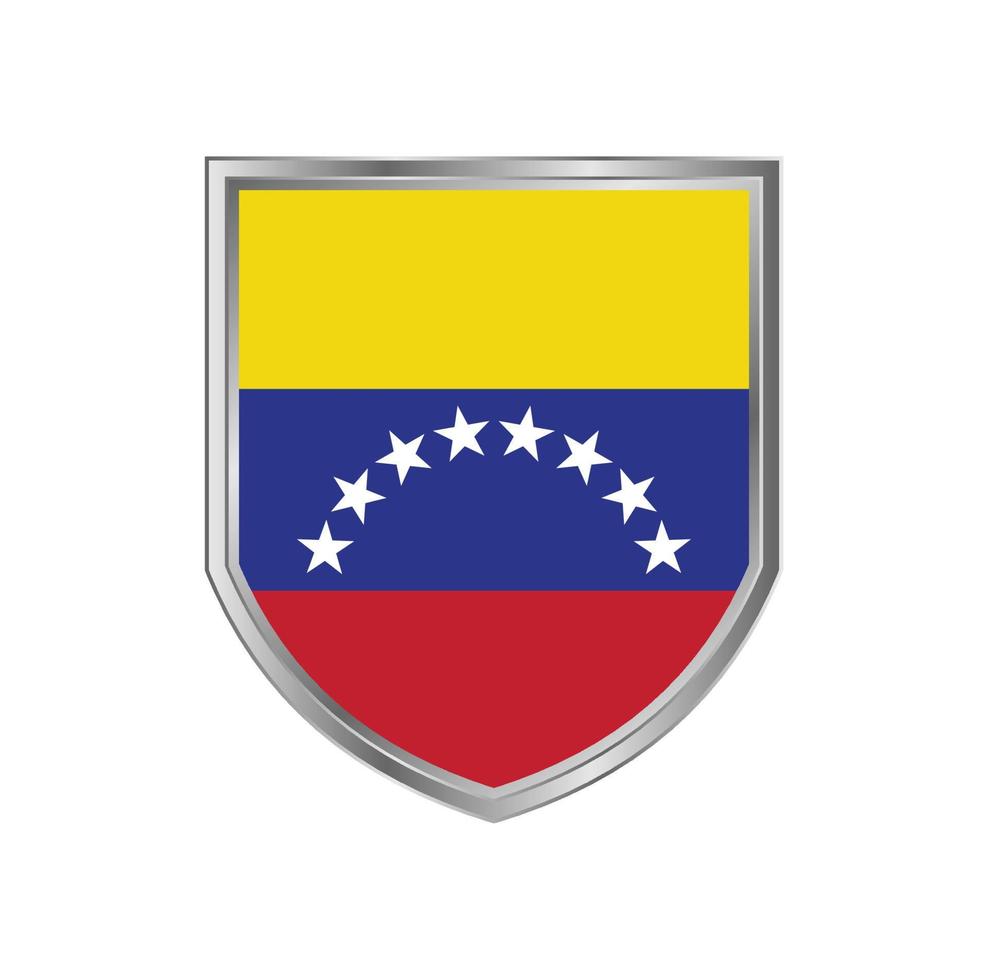 bandeira da venezuela com moldura metálica vetor