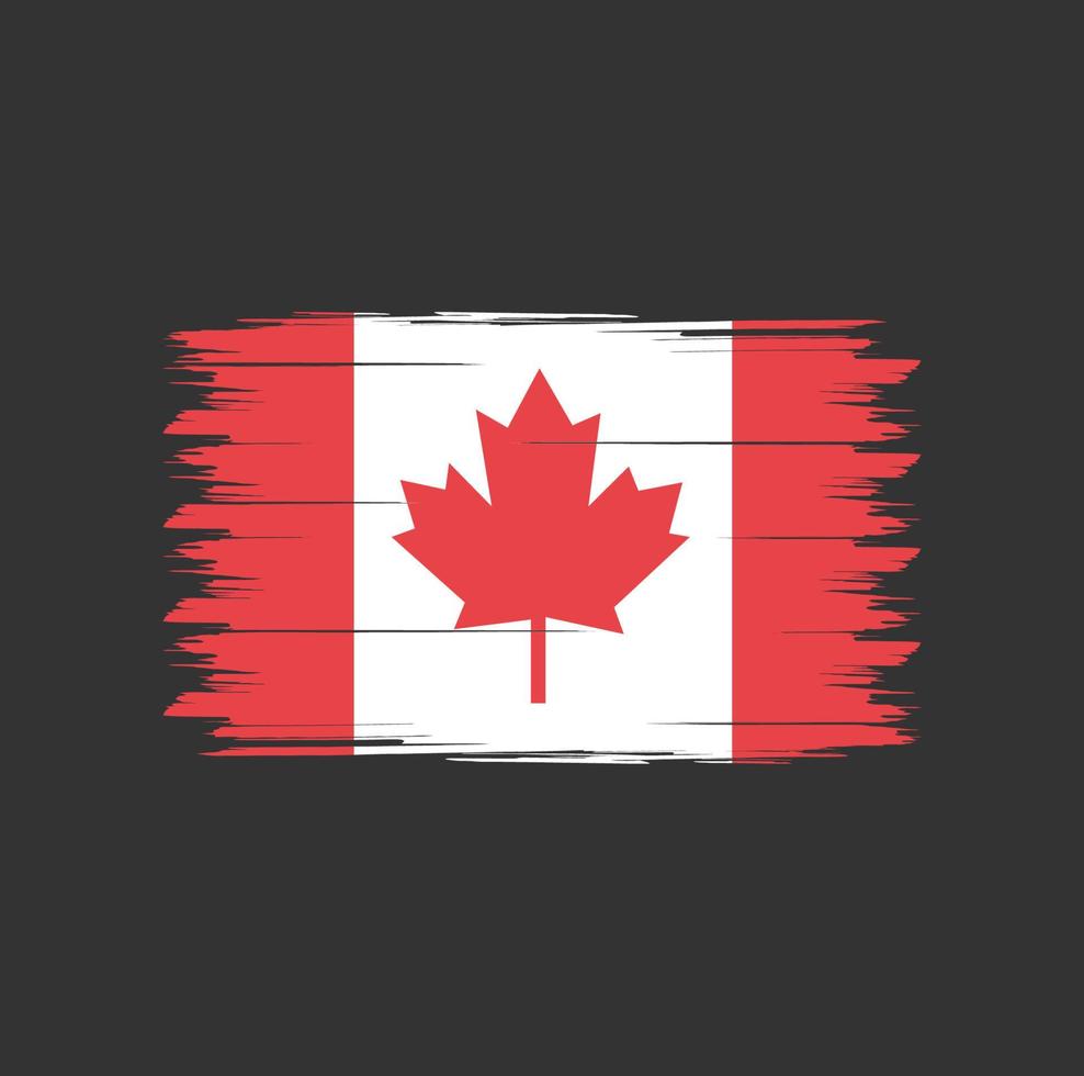 Vetor da bandeira do Canadá com pincel aquarela