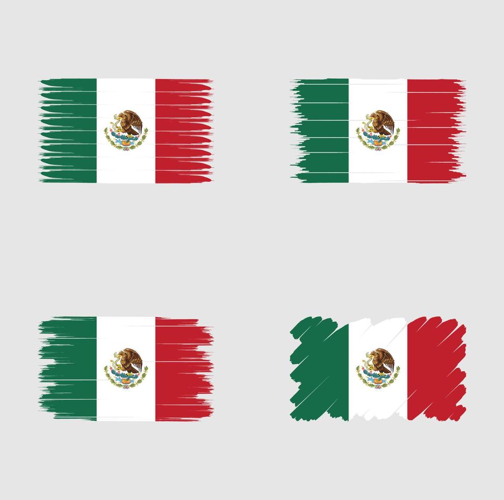 coleção bandeira do méxico vetor