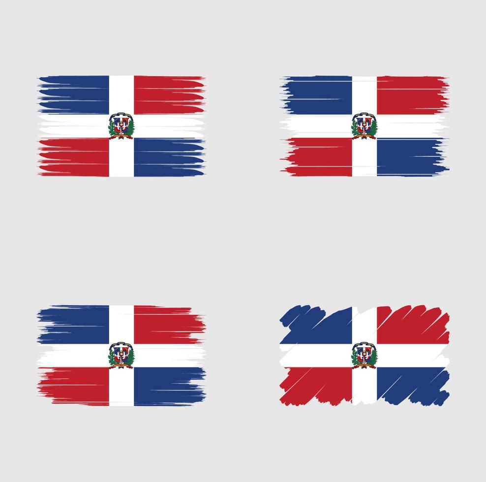 coleção bandeira da república dominicana vetor