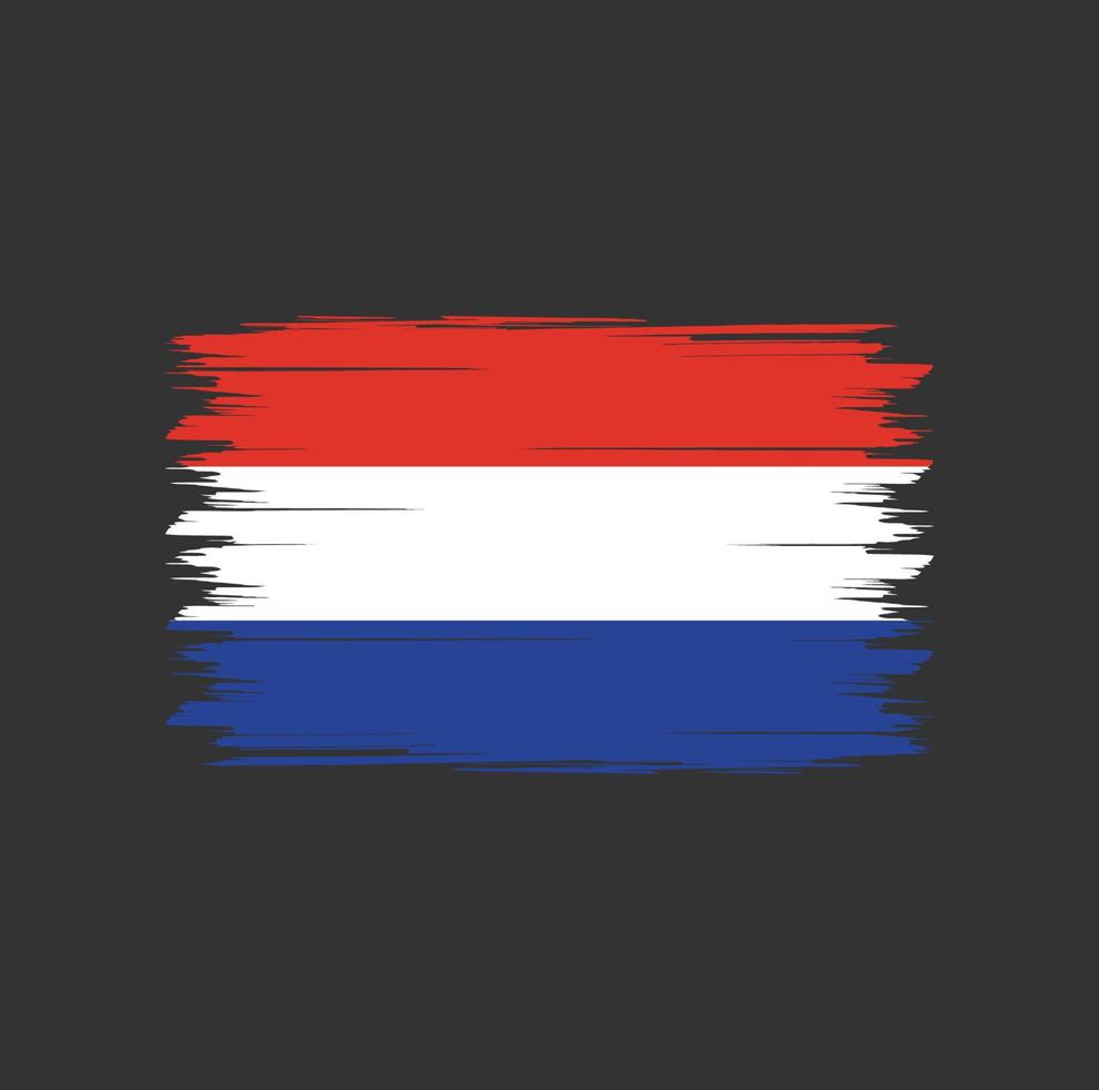 vetor bandeira da Holanda com pincel estilo aquarela