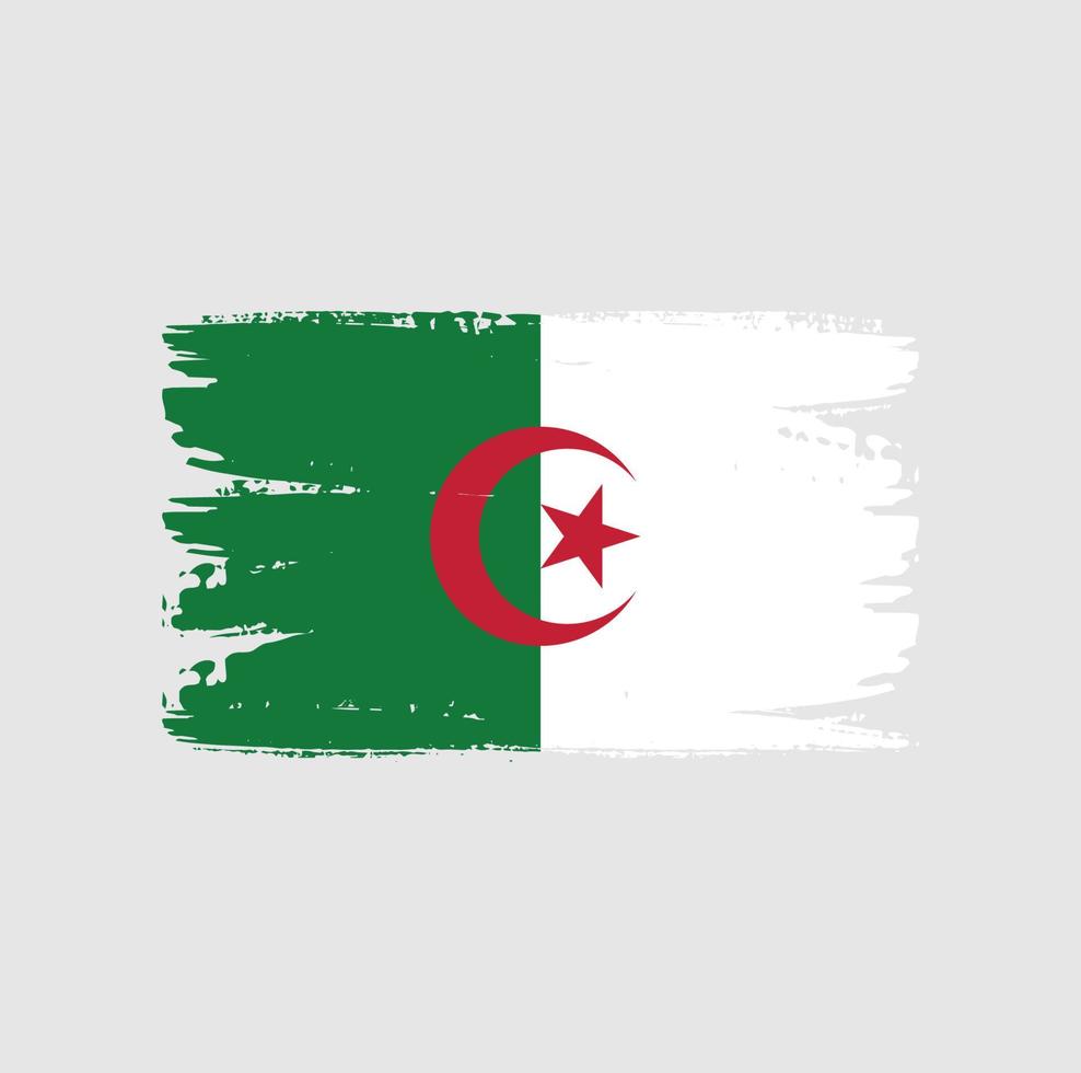 bandeira da argélia com estilo pincel vetor