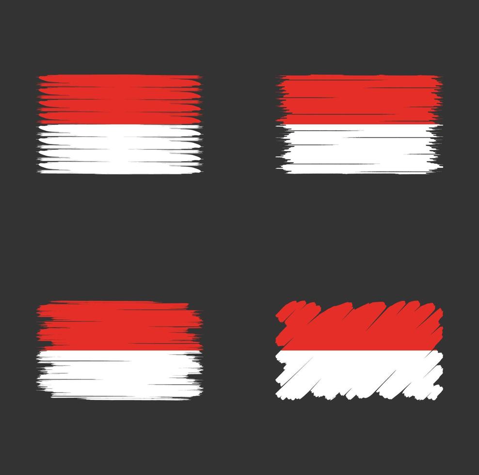 coleção bandeira da Indonésia ou Mônaco vetor