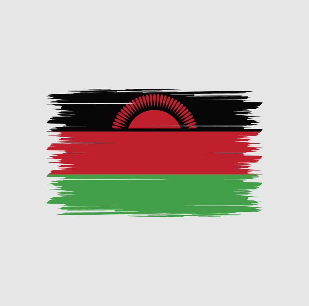 Vetor de bandeira do malawi com pincel estilo aquarela