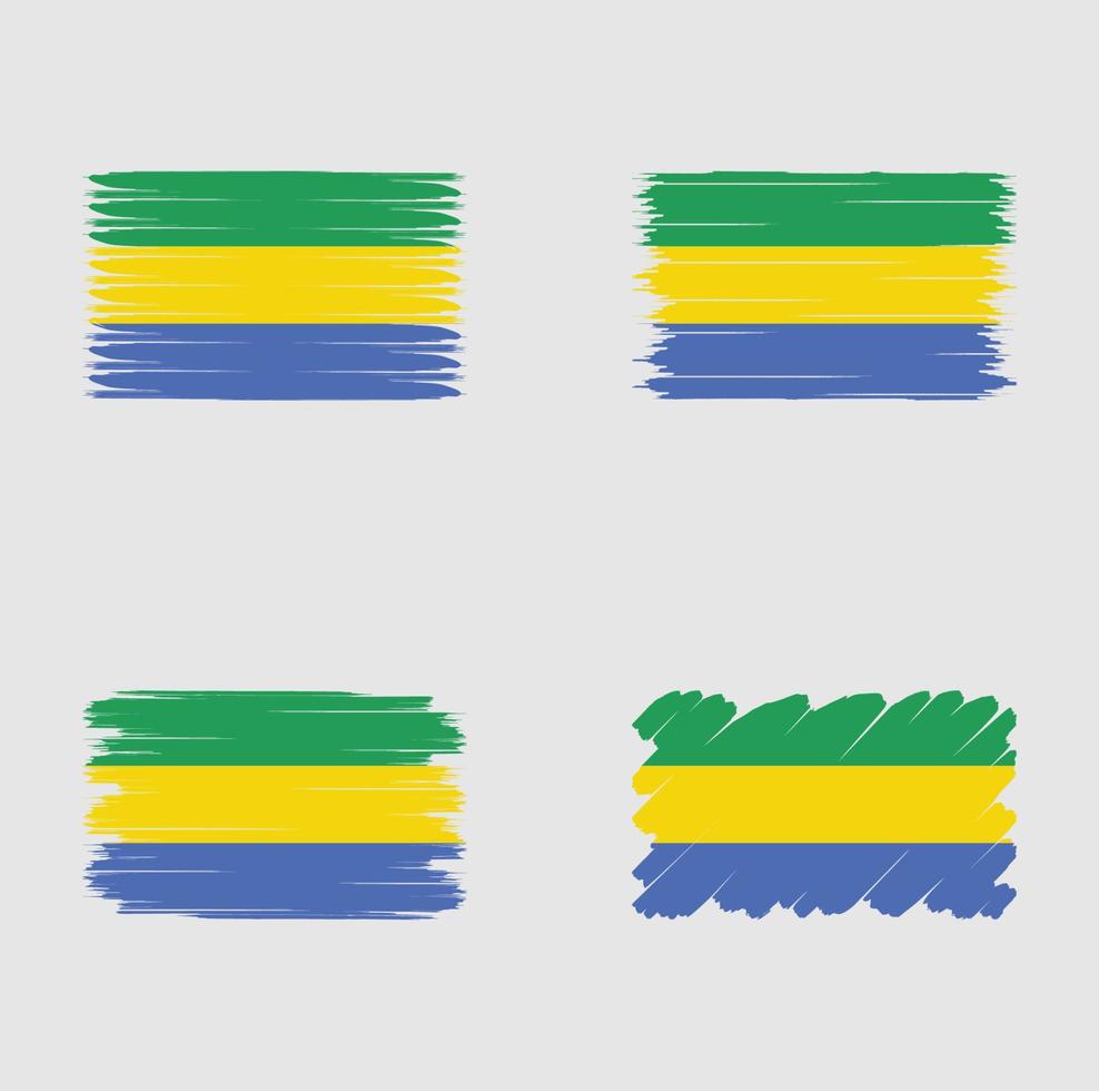 coleção bandeira de gabão vetor