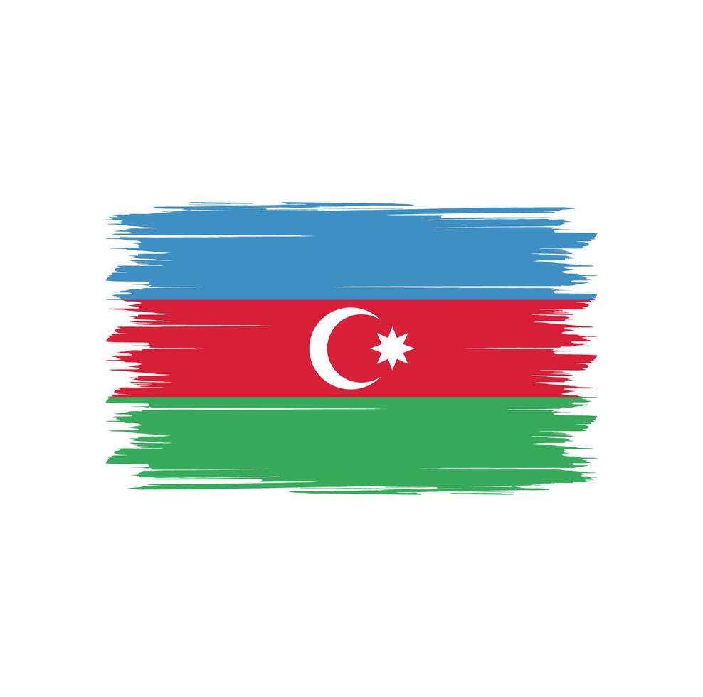 Vetor de bandeira do azerbaijão com pincel estilo aquarela