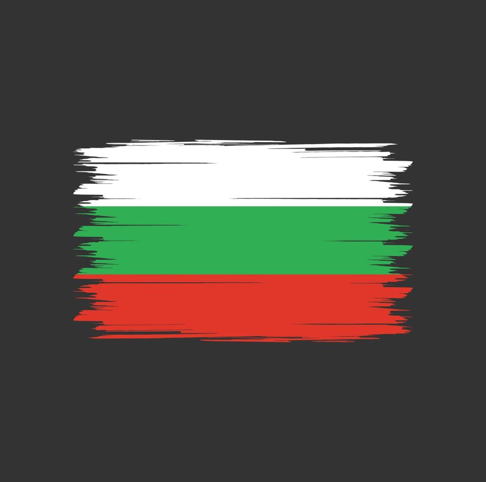Vetor de bandeira da Bulgária com estilo pincel aquarela