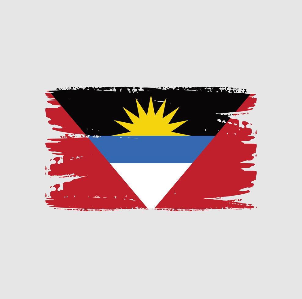bandeira de Antígua e Barbuda com estilo pincel vetor