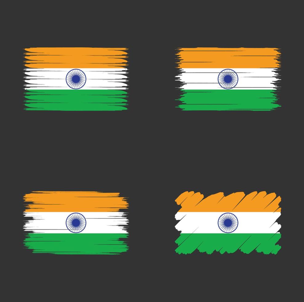 coleção bandeira da índia vetor