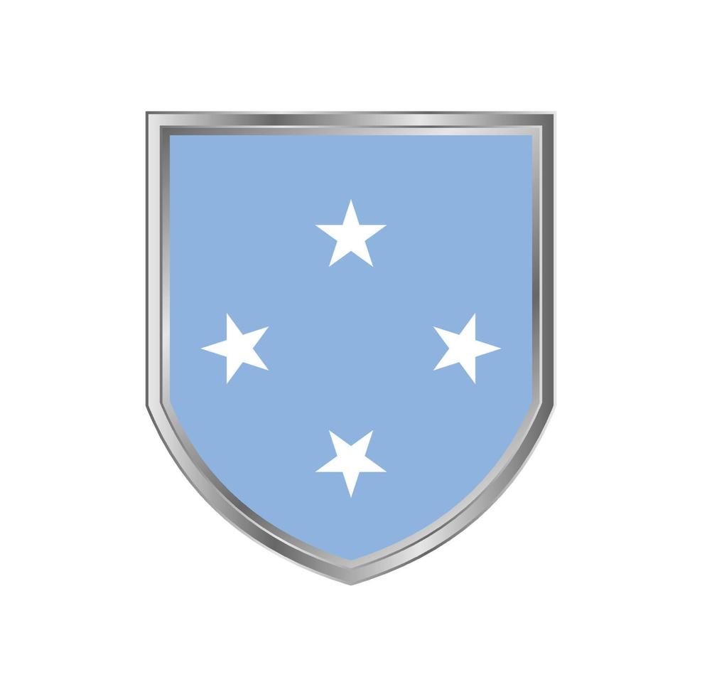 bandeira da Micronésia com estrutura de escudo de metal vetor