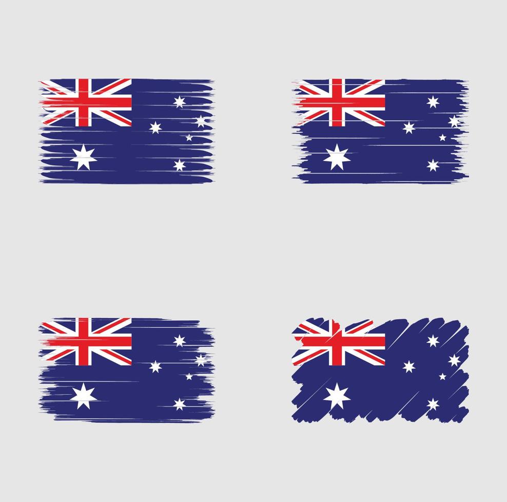 coleção bandeira da austrália vetor