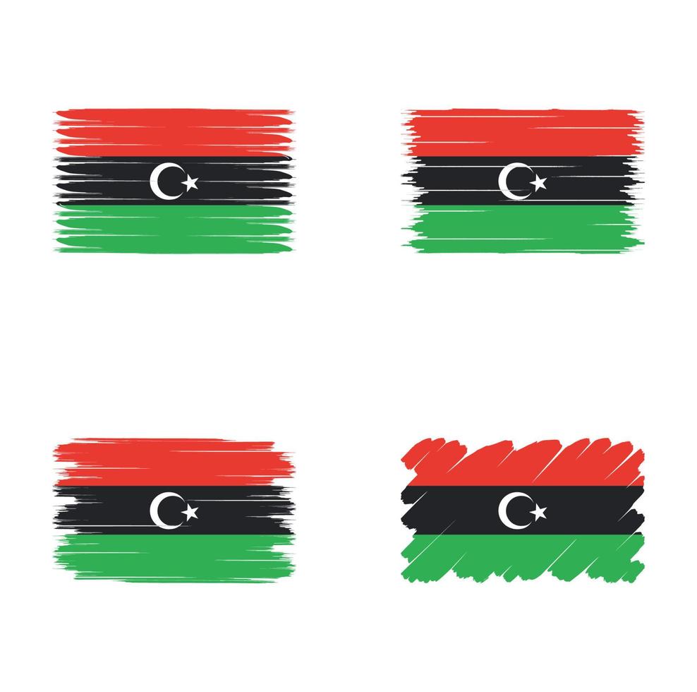 coleção bandeira da libia vetor