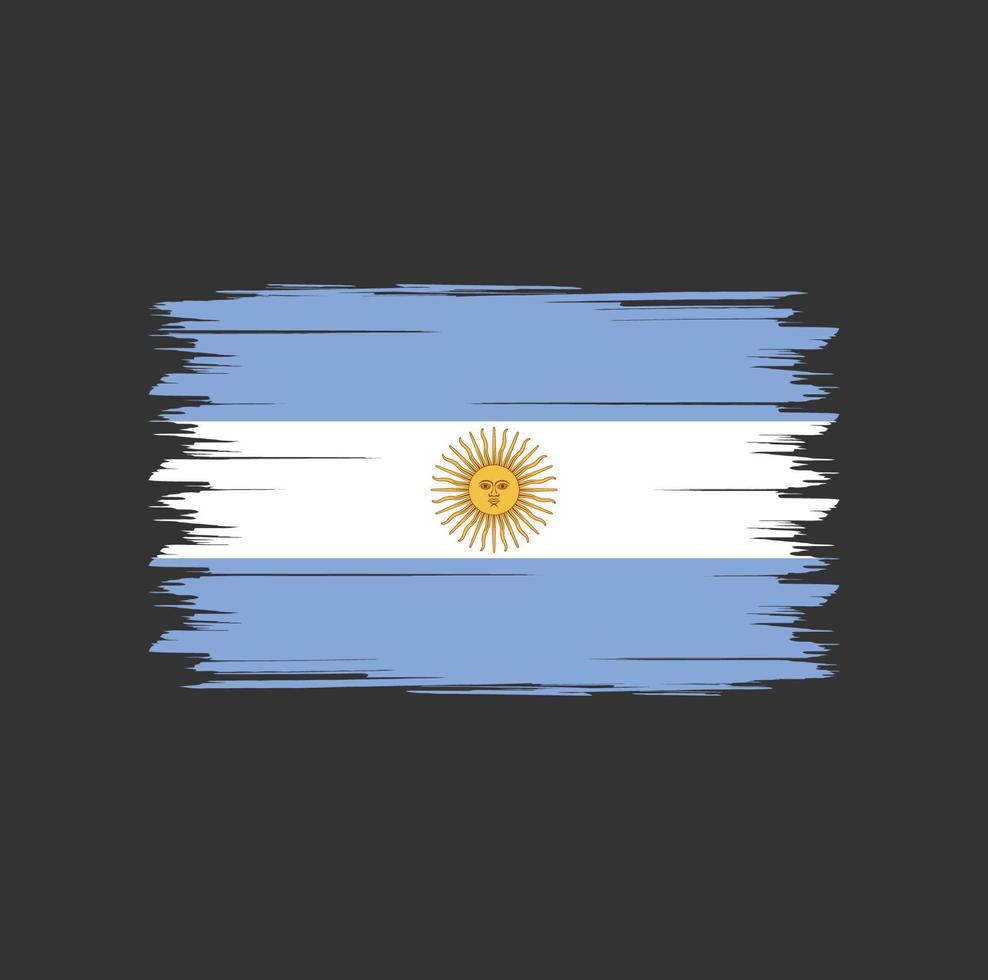 Vetor da bandeira da Argentina com estilo pincel aquarela