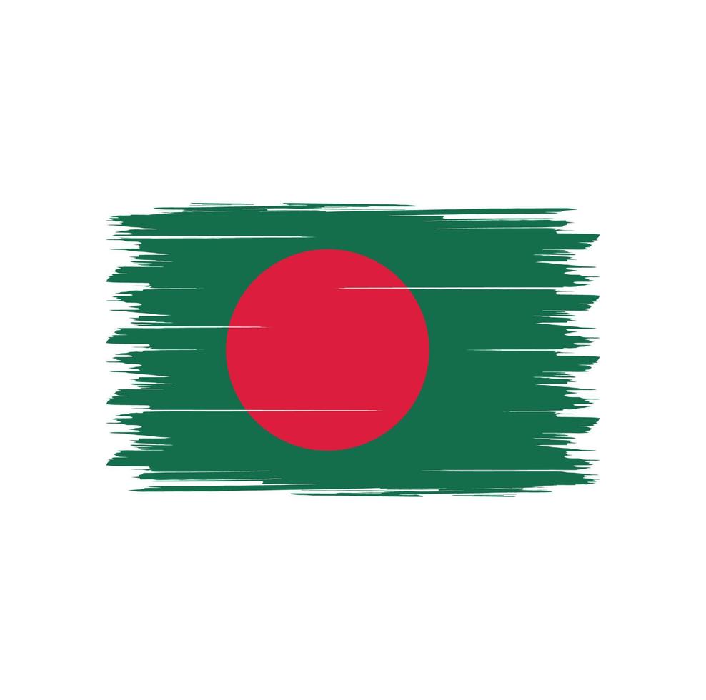 Vetor de bandeira de Bangladesh com pincel estilo aquarela