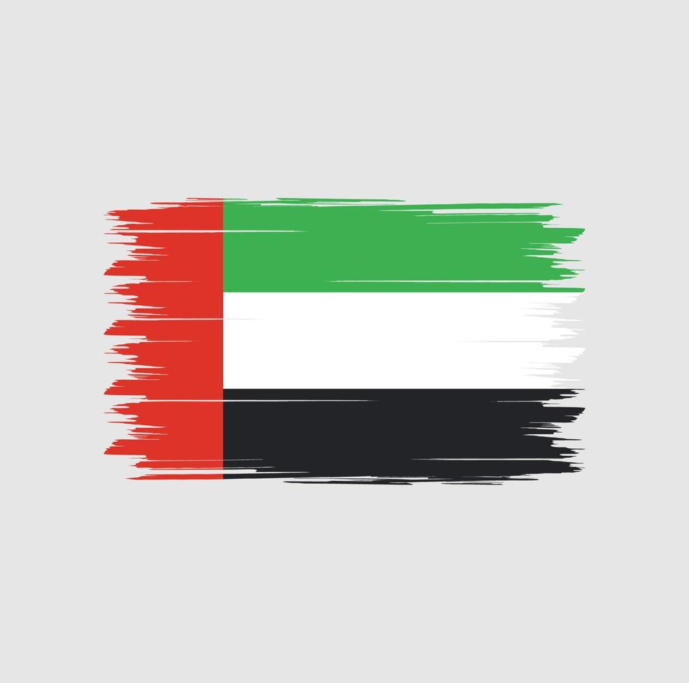 vetor de bandeira dos emirados árabes unidos com pincel estilo aquarela