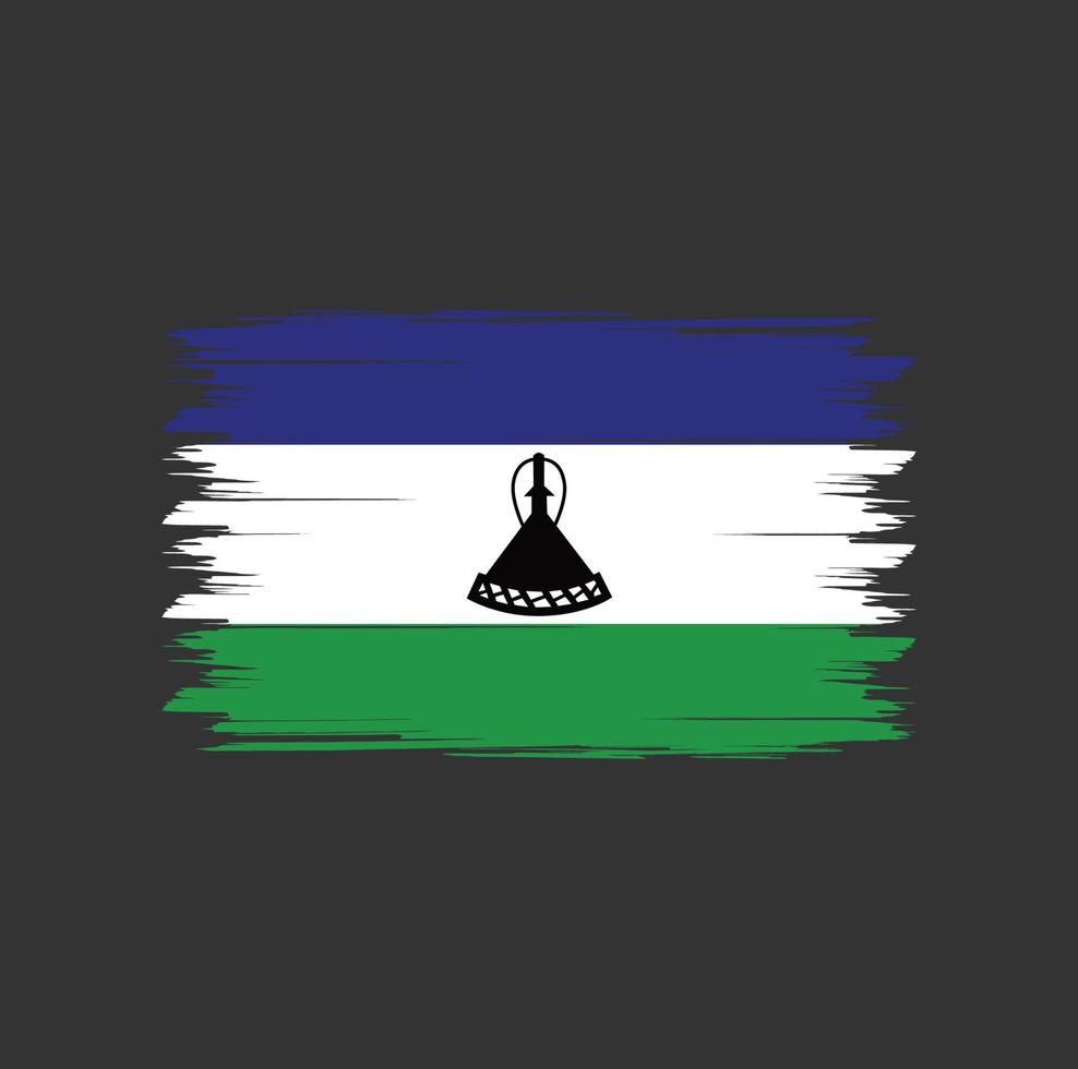 vetor de bandeira de Lesoto com pincel estilo aquarela