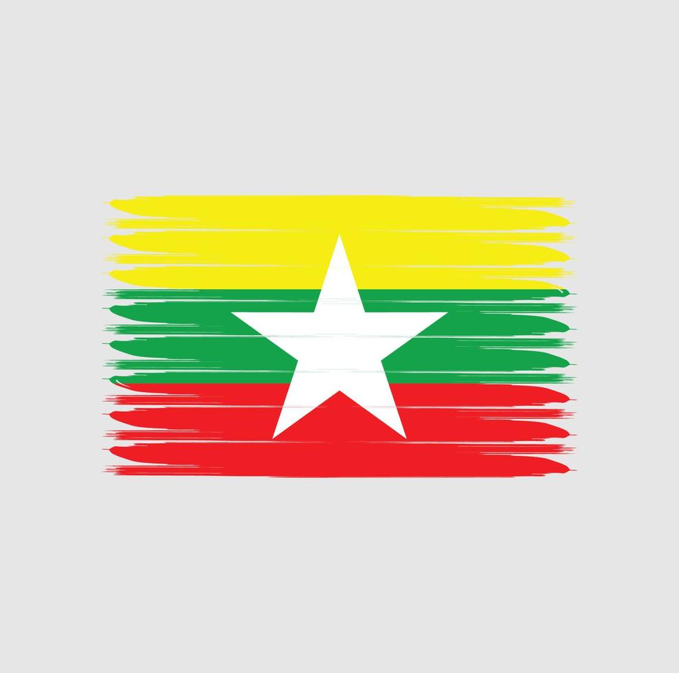 bandeira de myanmar com estilo grunge vetor