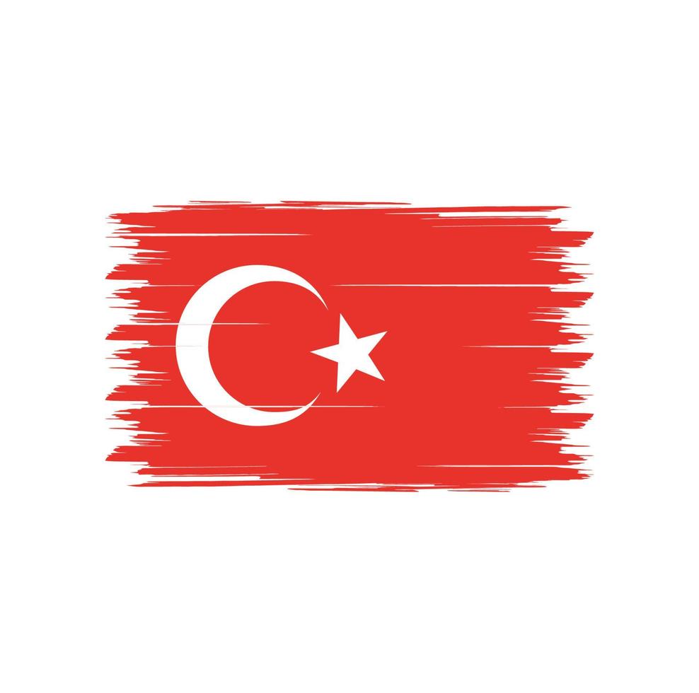 vetor de bandeira da Turquia com estilo pincel aquarela