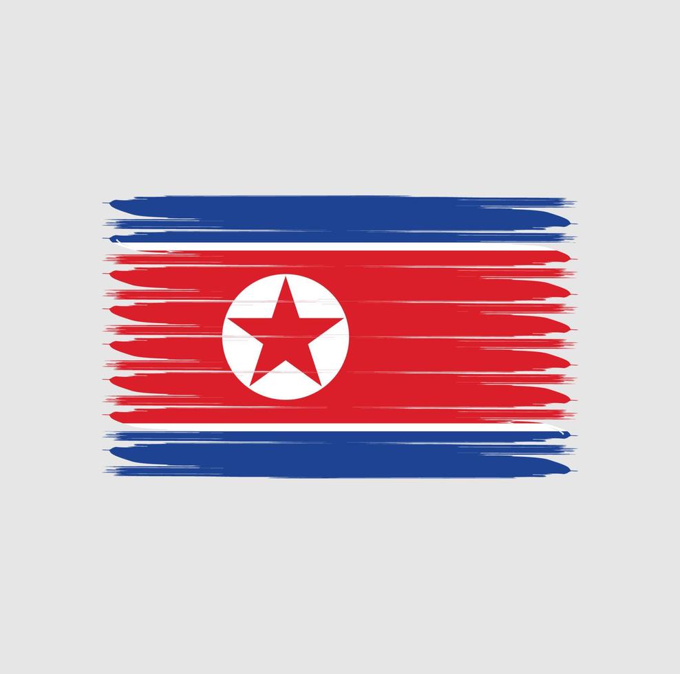 bandeira da coreia do norte com estilo grunge vetor