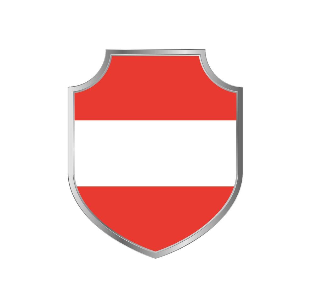 bandeira da áustria com armação de escudo de metal vetor