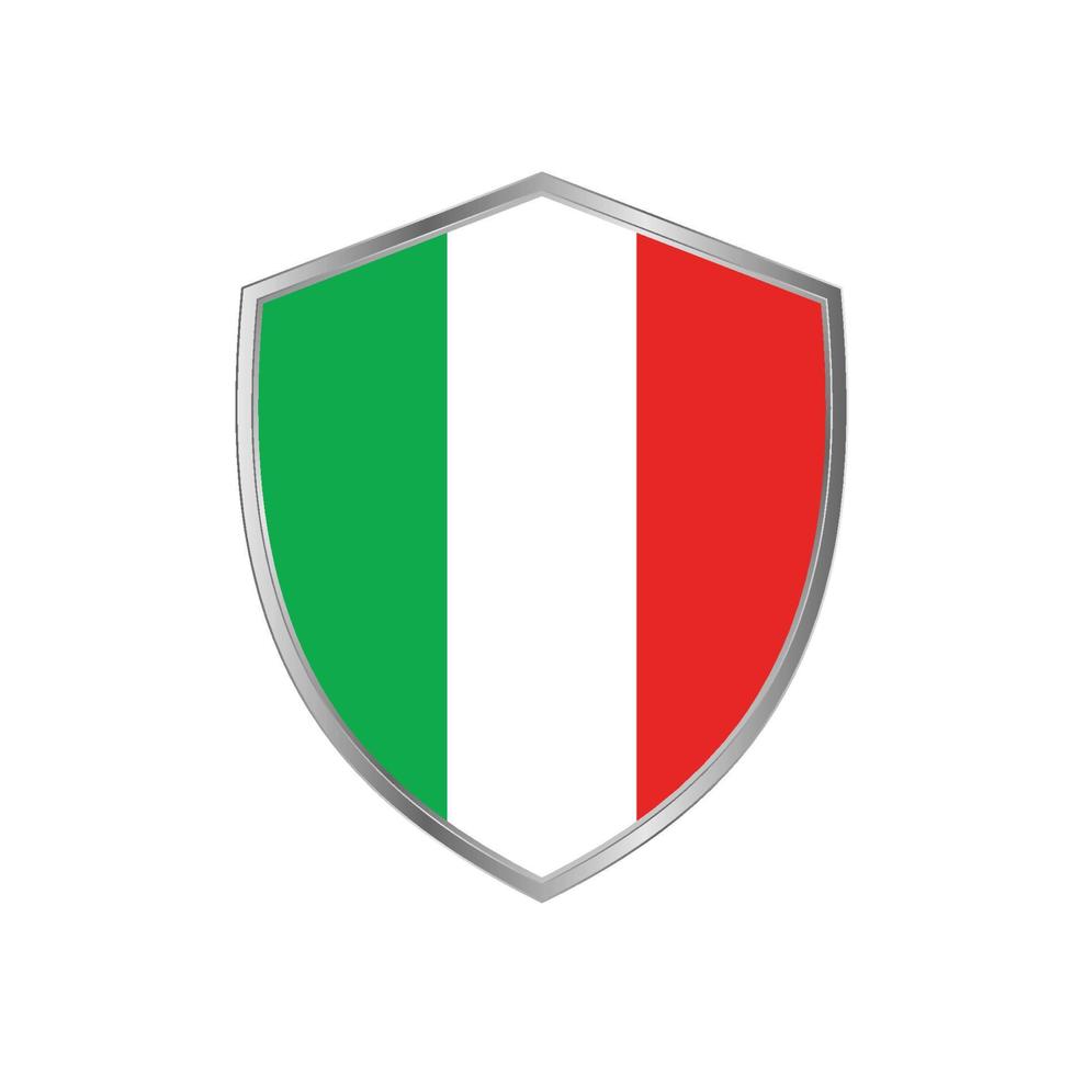 bandeira da itália com moldura de prata vetor