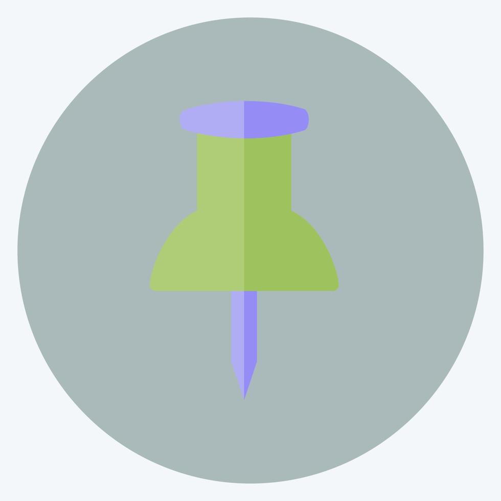 ícone de alfinete em estilo moderno simples, isolado em um fundo azul suave vetor