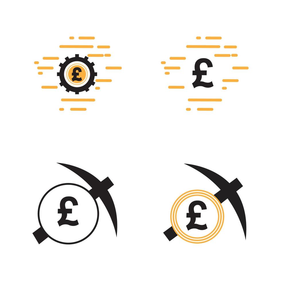 modelo de design de ilustração de ícone de vetor de dinheiro libra - vetor