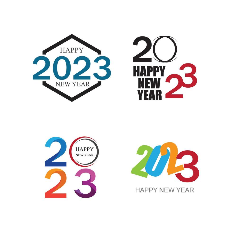 modelo de design de ilustração vetorial feliz ano novo 2023 vetor
