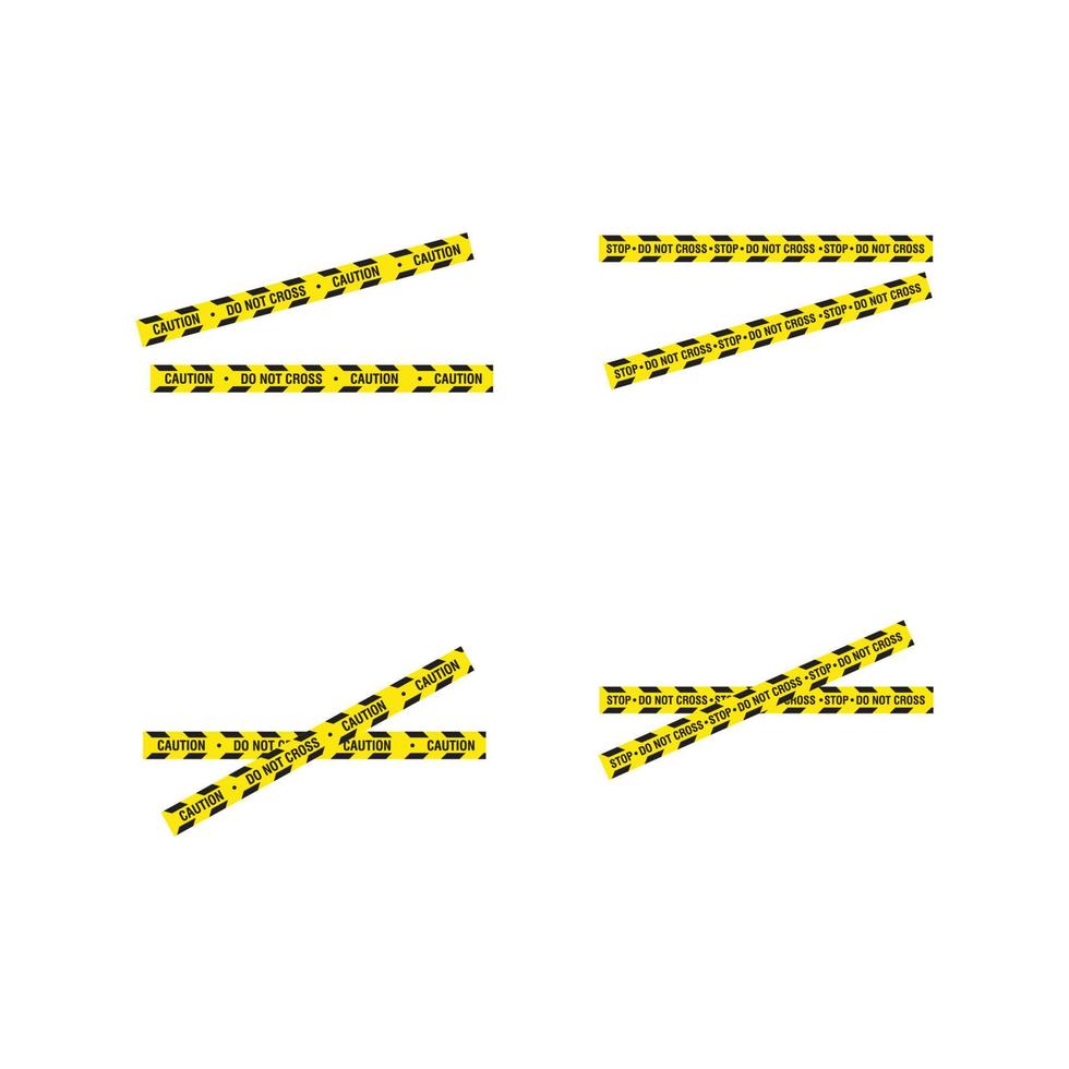 desenho de ilustração vetorial de faixa policial preta e amarela vetor