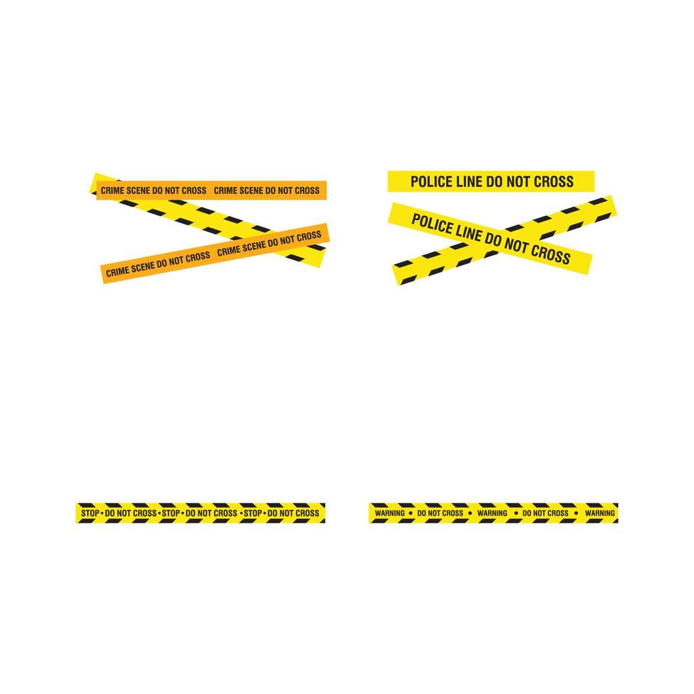 desenho de ilustração vetorial de faixa policial preta e amarela vetor