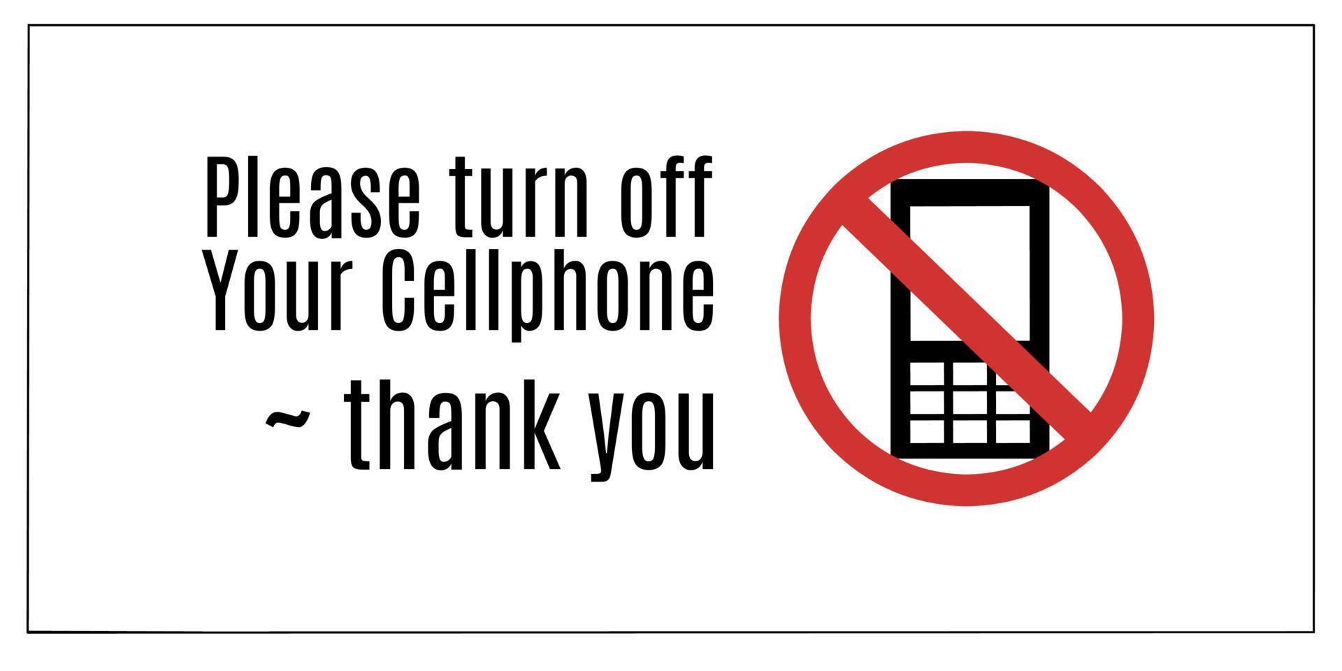 por favor, desligue o seu celular educação de textos vetoriais vetor