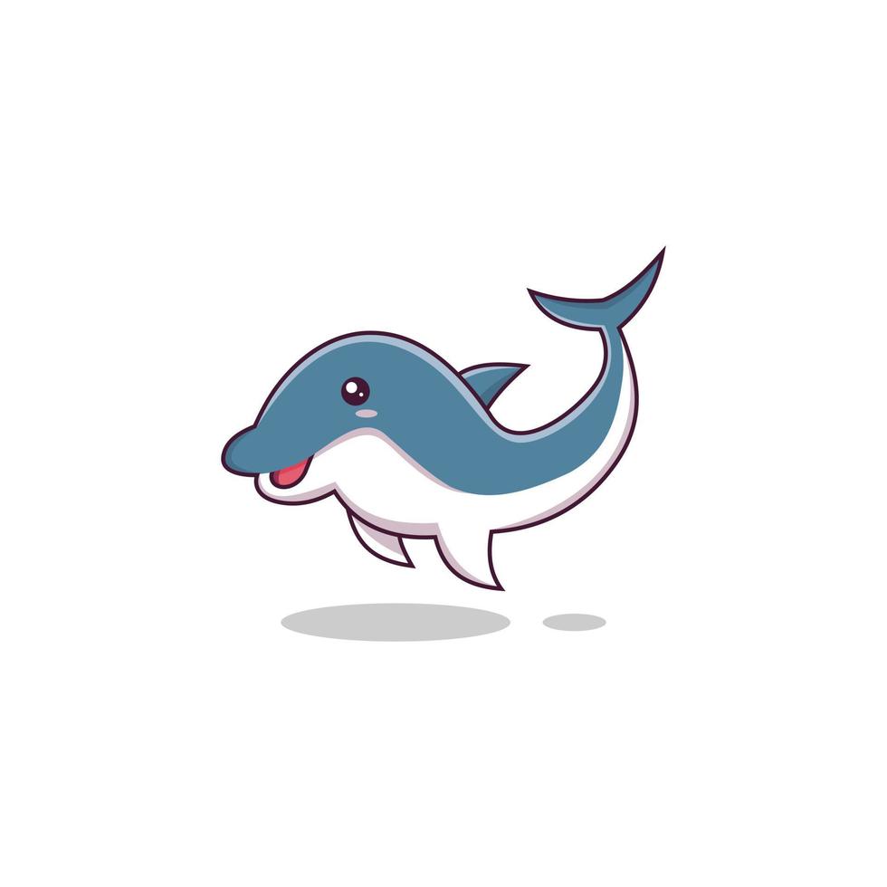 golfinho bonito dos desenhos animados. ilustração vetorial. vetor