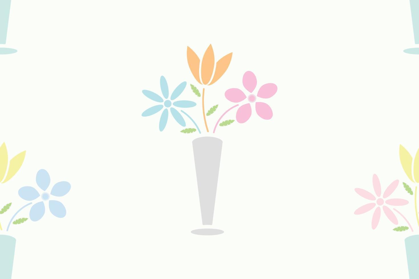 padrão sem emenda. flores no vaso, cor pastel. vetor, ilustração. vetor