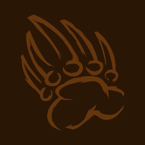 grizzly bear claw vector illustration