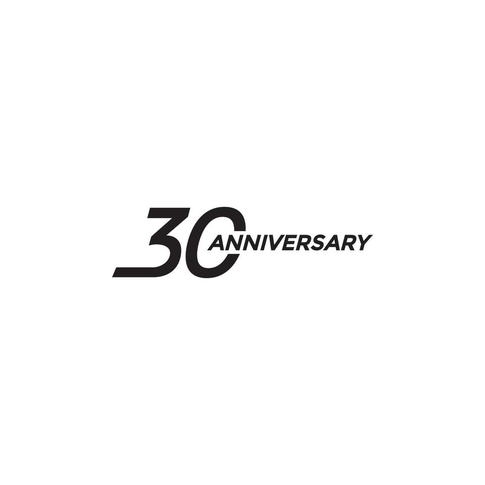 Logotipo do 30º aniversário ou design de marca nominativa vetor
