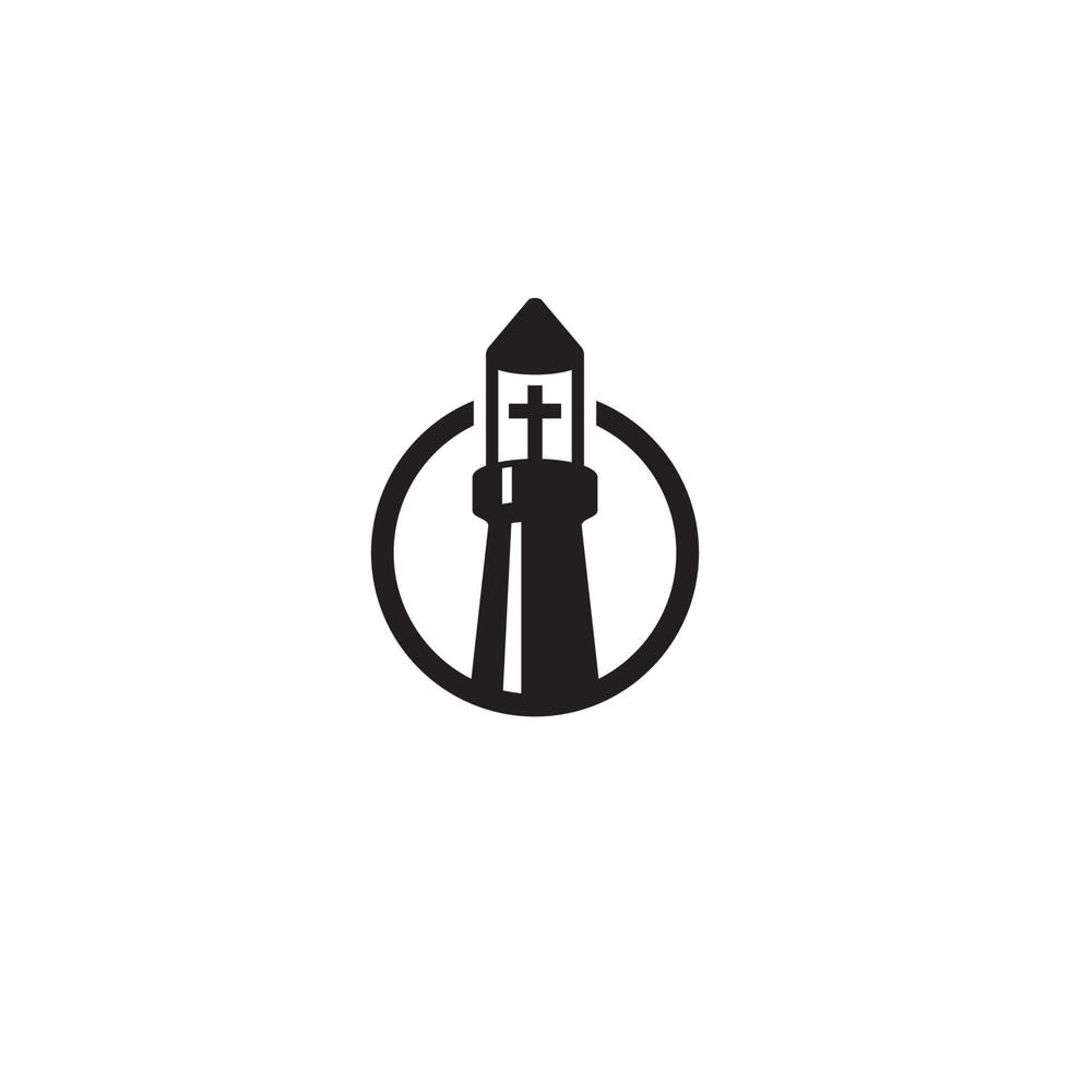 logotipo da torre da igreja ou design do ícone vetor