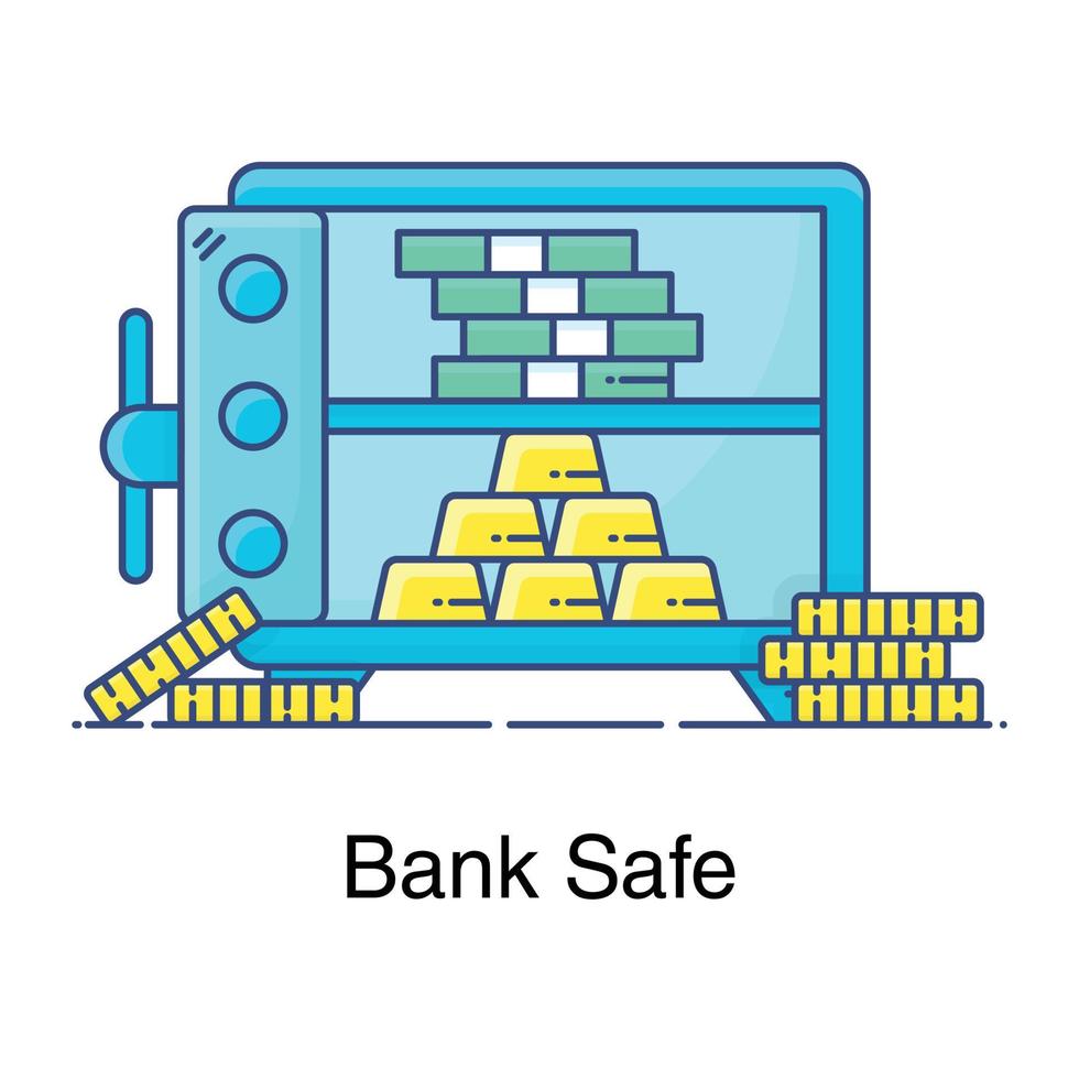 ícone de armário de banco com projeto de cofre de banco eletrônico em estilo editável vetor